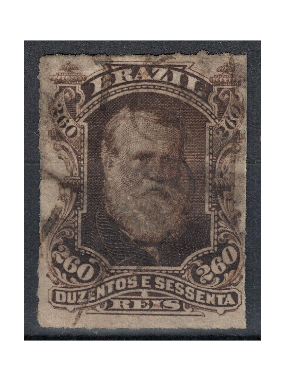 BRAZIL 1878-79 Pedro II 260r brown us