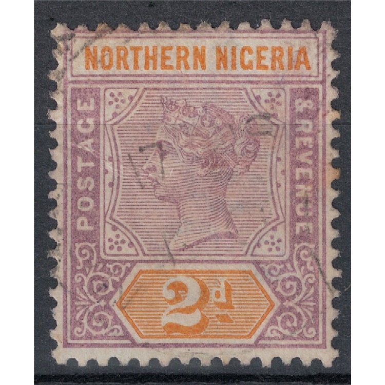 NIGERIA DEL NORD 1900 Regina Vittoria 2p violetto bruno us