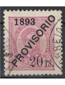PORTUGAL 1893 Provisional 20r pink us