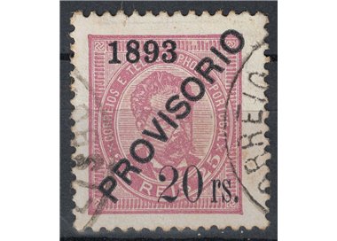 PORTOGALLO 1893 Provvisorio 20r rosa us