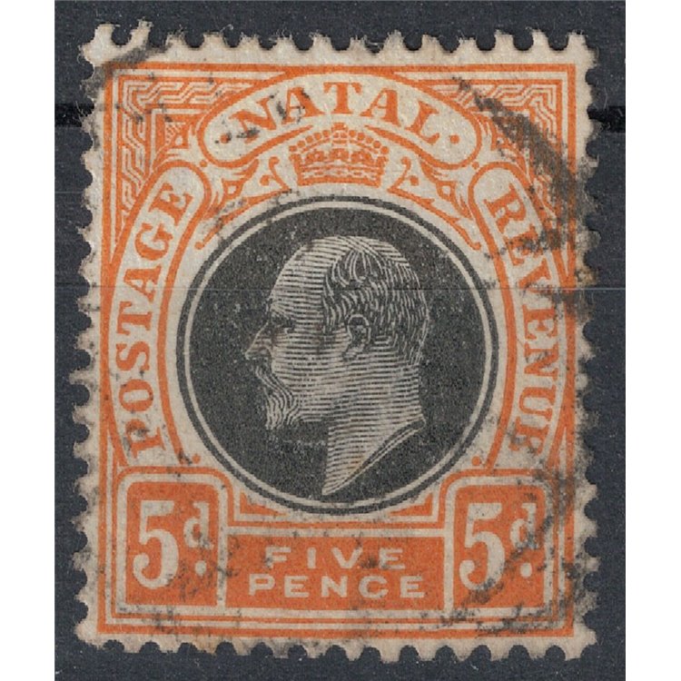 NATAL 1904-05 Edward VII 5p orange and black us