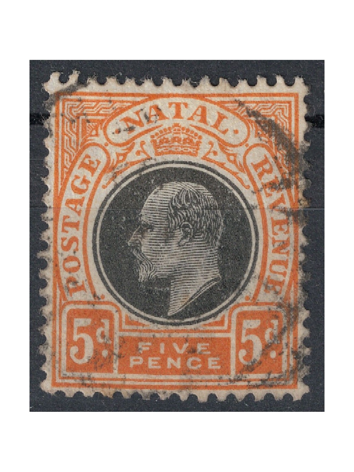 NATAL 1904-05 Edward VII 5p orange and black us