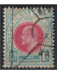 NATAL 1904-05 Edward VII 1s blue and pink us
