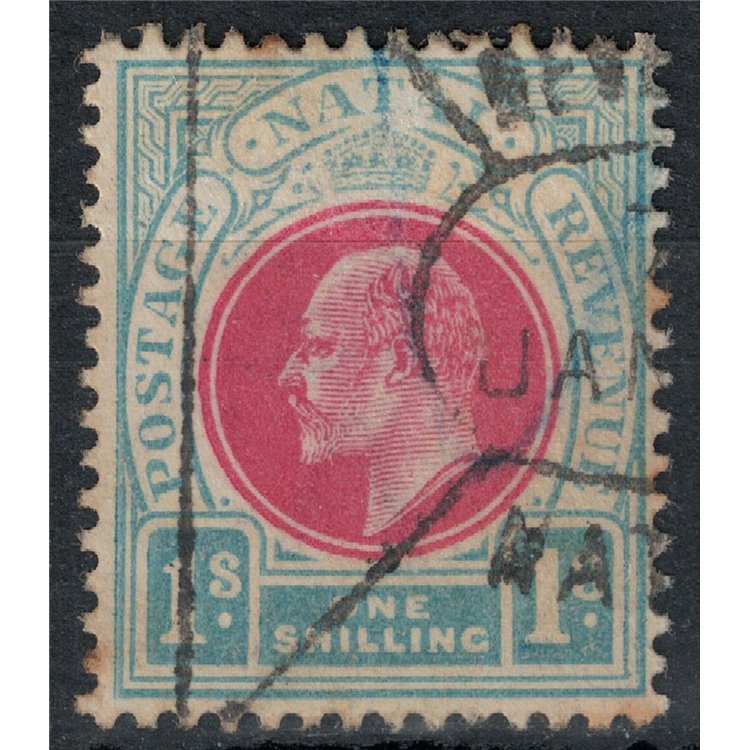 NATAL 1904-05 Edoardo VII 1s azzurro e rosa us