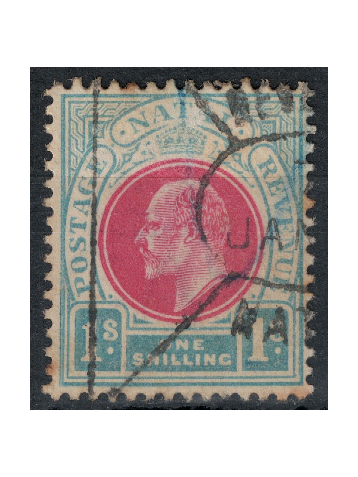 NATAL 1904-05 Edward VII 1s blue and pink us