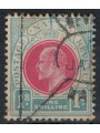 NATAL 1904-05 Edoardo VII 1s azzurro e rosa us