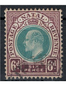 NATAL 1902-03 Edward VII 6p brown lilac and green us