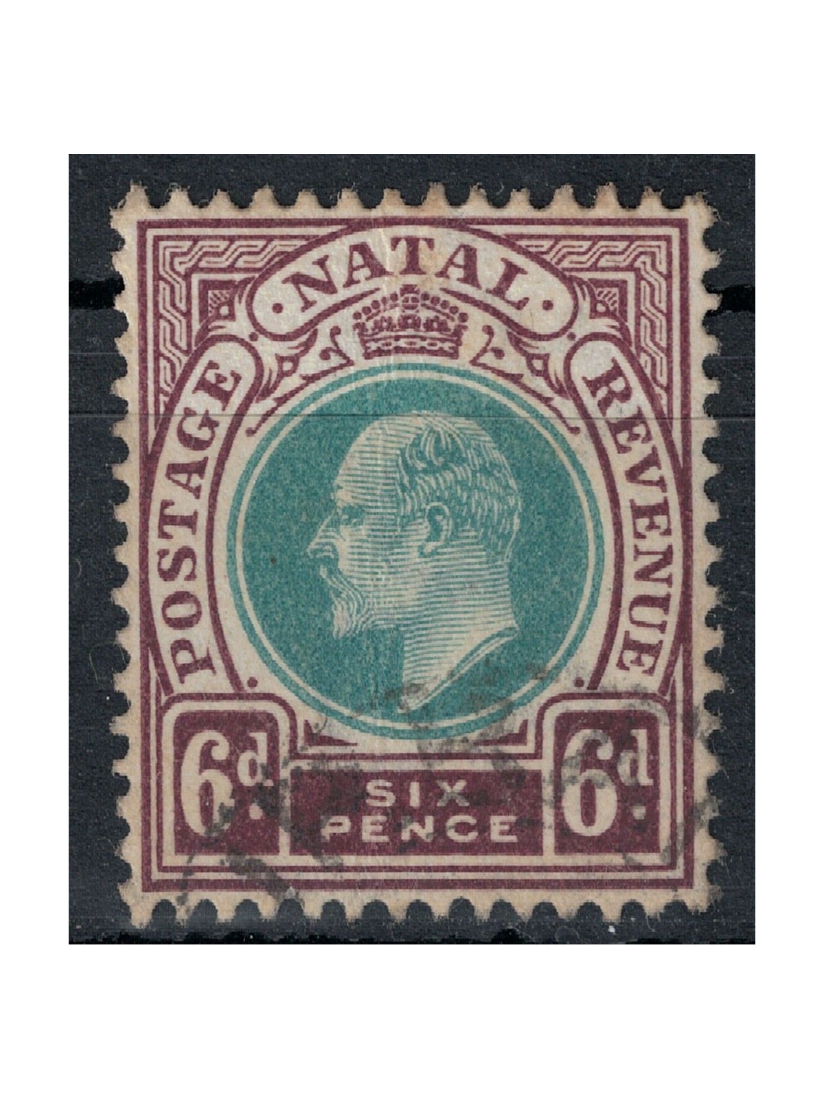 NATAL 1902-03 Edoardo VII 6p bruno lilla e verde us