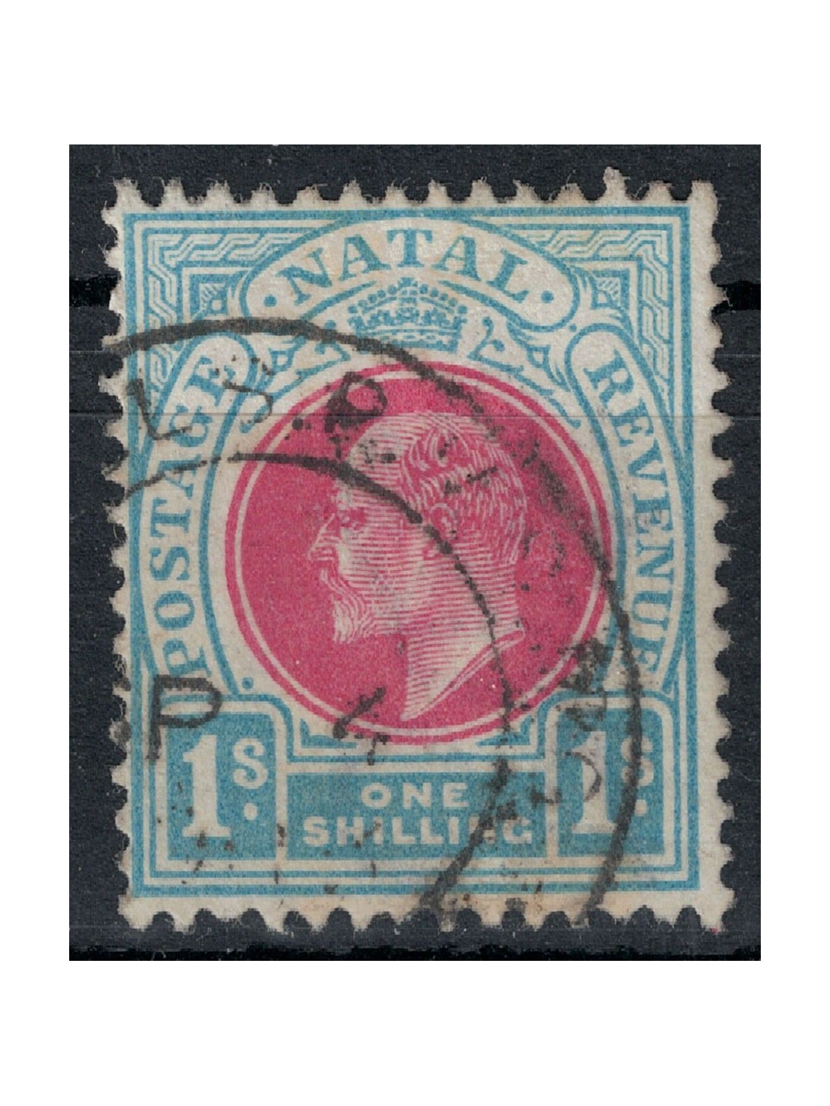 NATAL 1902-03 Edward VII 1s blue and pink us