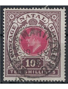 NATAL 1902-03 Edward VII 10s brown and carmine us