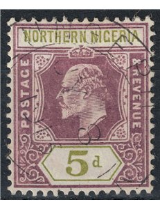 NORTHERN NIGERIA 1910-11 Edward VII 5p violet and olive us