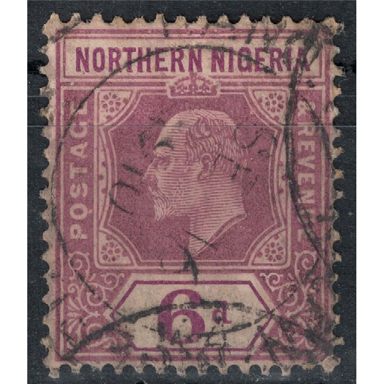 NIGERIA DEL NORD 1910-11 Edoardo VII 6p violetto bruno us
