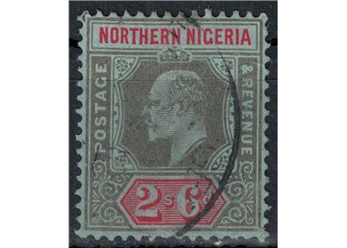 NORTHERN NIGERIA 1910-11 Edward VII 2/6 black and red on blue us