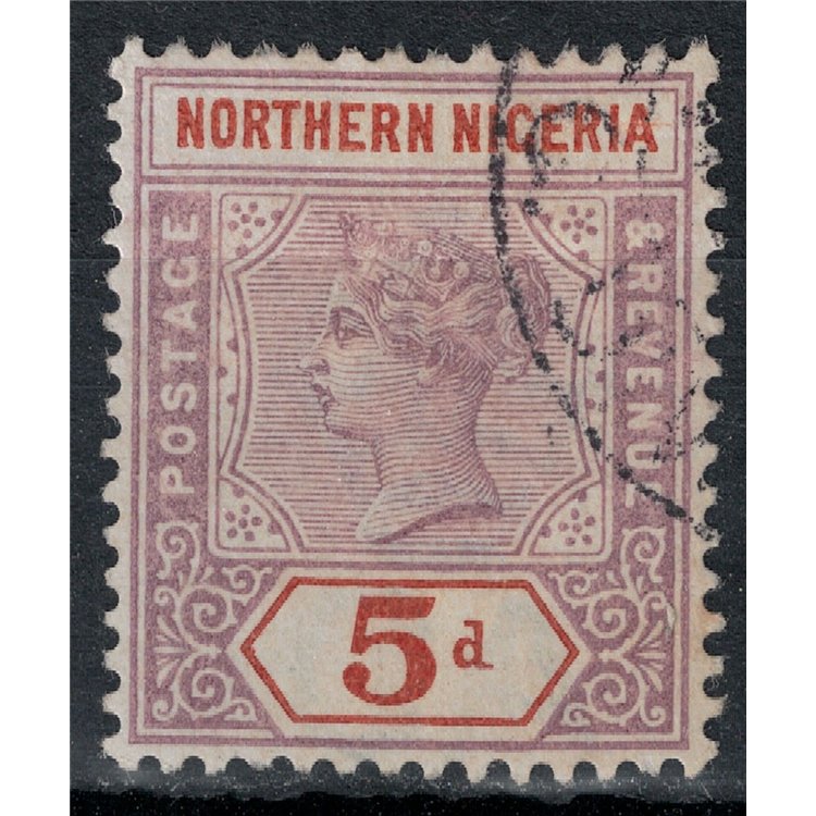 NORTHERN NIGERIA 1900 Queen Victoria 5p violet and red us