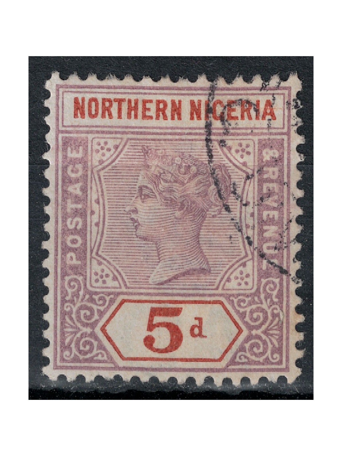 NIGERIA DEL NORD 1900 Regina Vittoria 5p violetto e rosso us