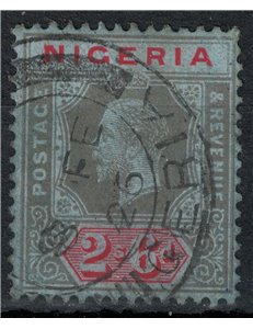 NIGERIA 1914 George V 2/6 black and red on blue us