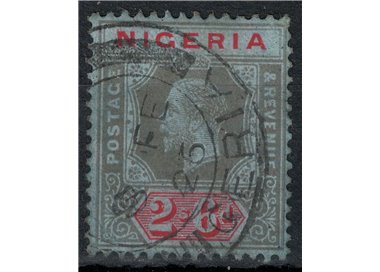 NIGERIA 1914 George V 2/6 black and red on blue us