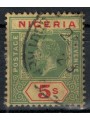 NIGERIA 1914 George V 5s green and red on yellow us