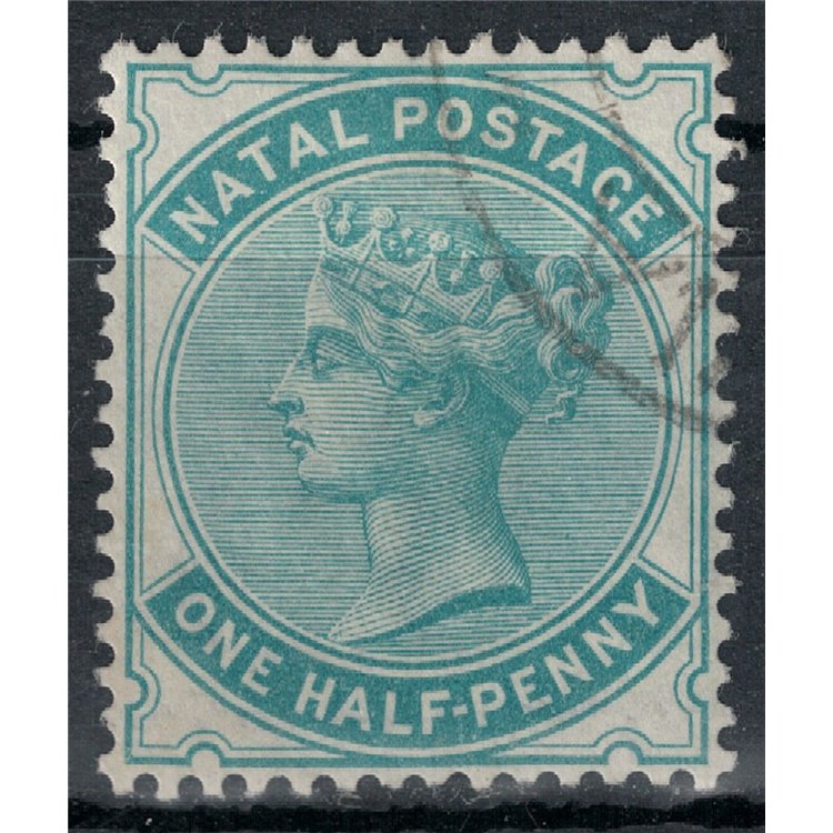 NATAL 1874-80 Queen Victoria ½p green blue us