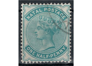 NATAL 1874-80 Queen Victoria ½p green blue us