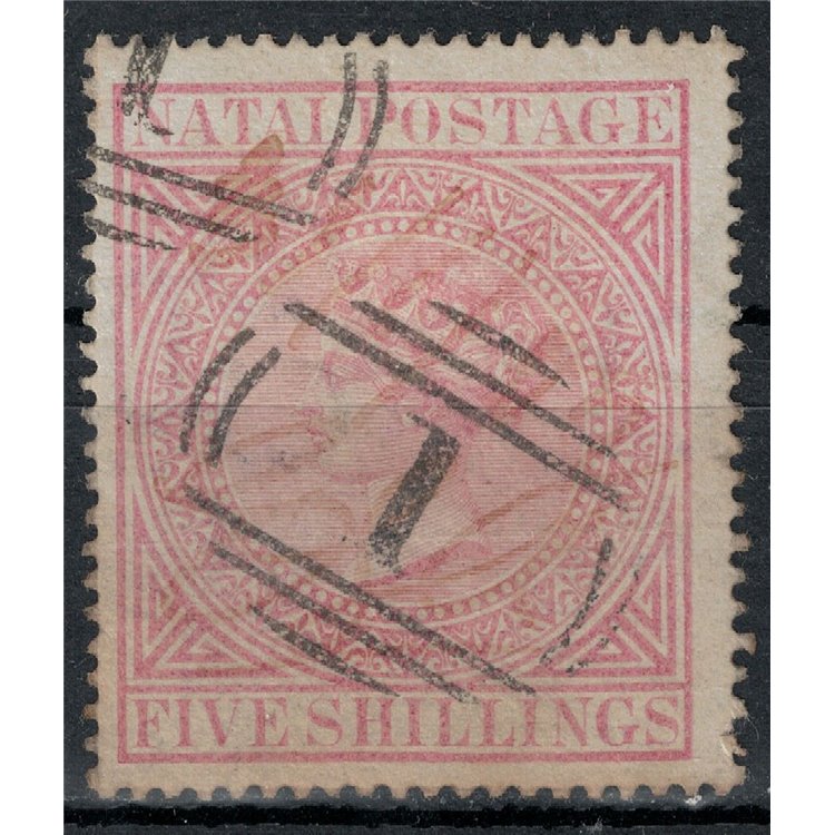 NATAL 1874-80 Queen Victoria 5s pink us