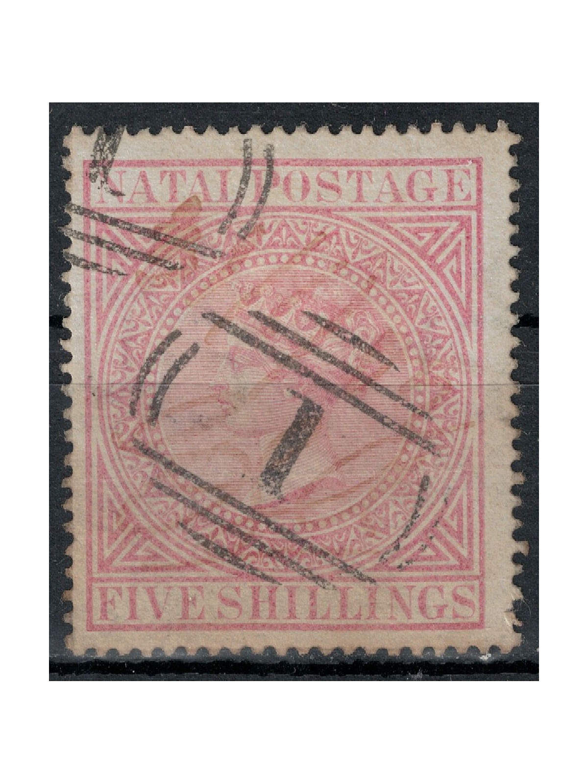 NATAL 1874-80 Queen Victoria 5s pink us