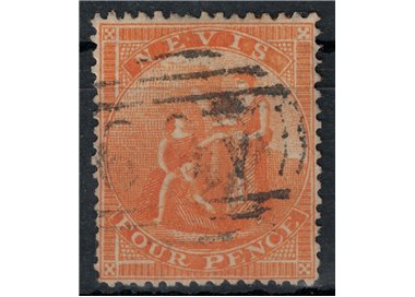 NEVIS 1866 Ordinary Series 4p Orange US