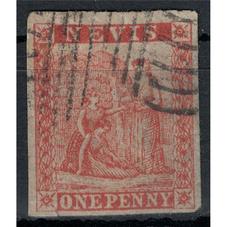 NEVIS 1876 Serie ordinaria 1p rosso us