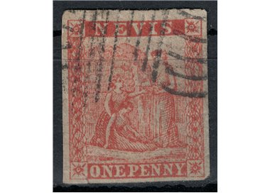 NEVIS 1876 Serie ordinaria 1p rosso us
