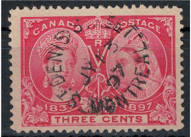 CANADA 1897 Regina Vittoria 3c rosa us