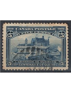 CANADA 1908 Foundation of Quebec 5c blue us