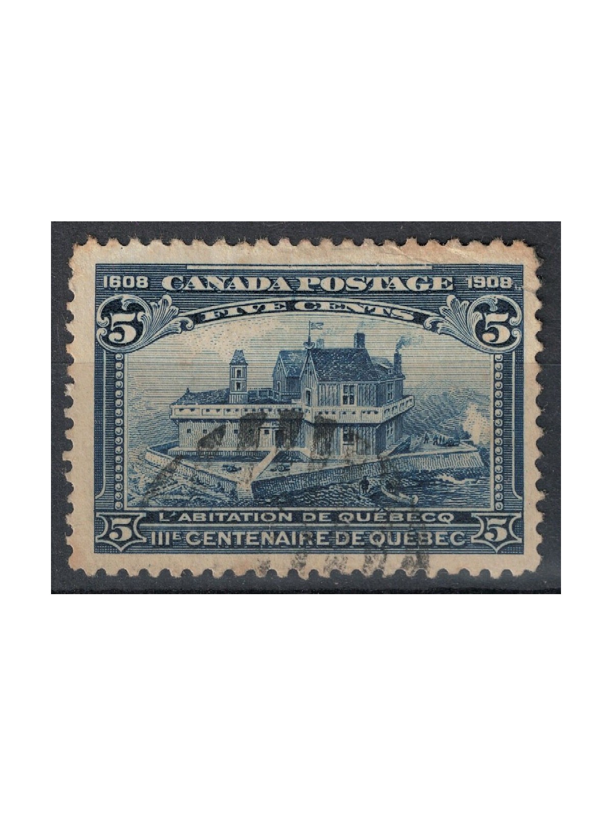 CANADA 1908 Foundation of Quebec 5c blue us