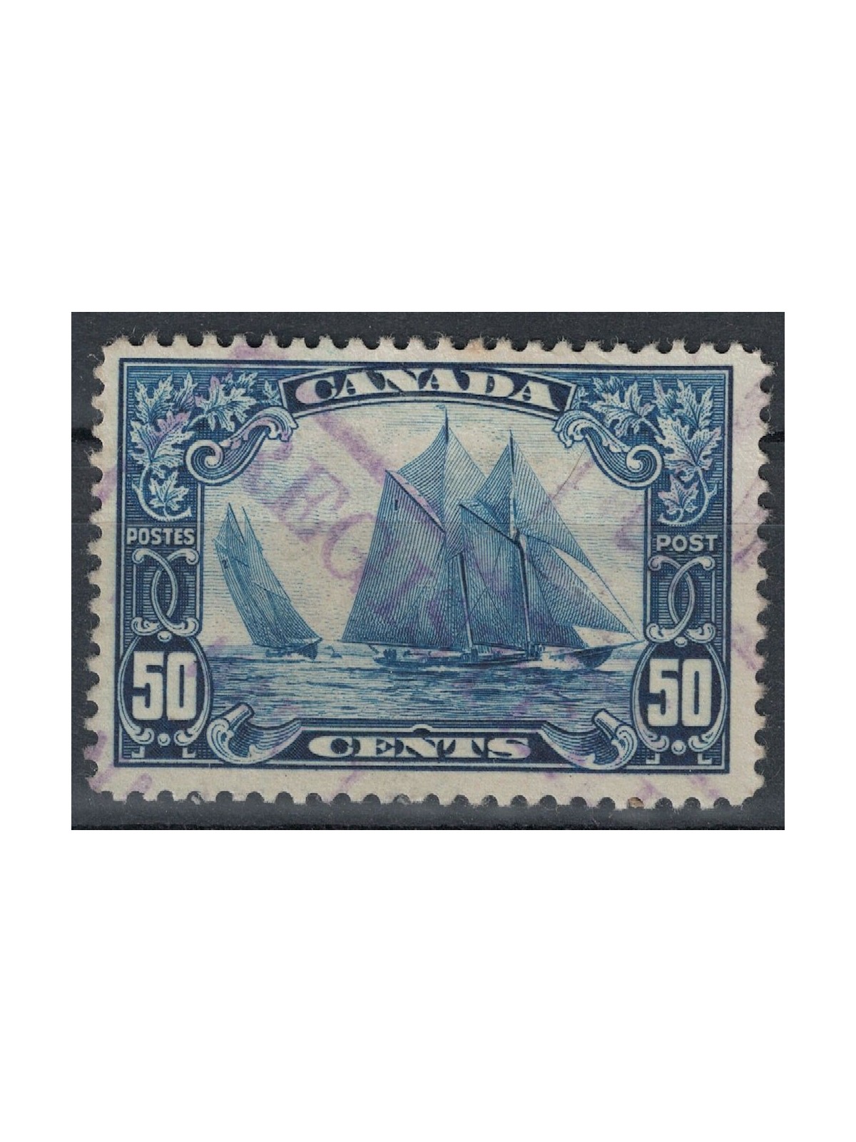 CANADA 1928-29 Ordinary series 50c blue us