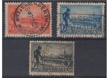 AUSTRALIA 1934 Centenario Victoria 3v us