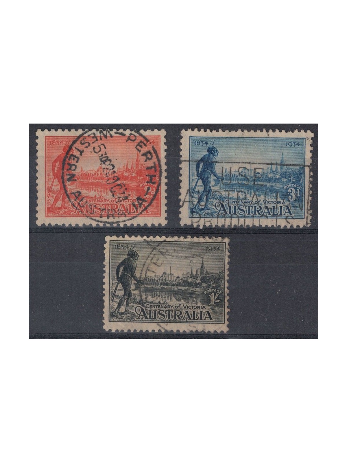 AUSTRALIA 1934 Centenary Victoria 3rd us