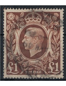GRAN BRETAGNA 1948 Giorgio VI 1£ bruno us
