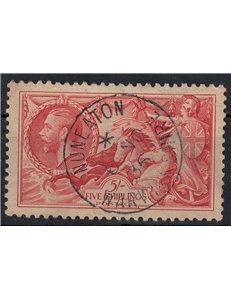 GRAN BRETAGNA 1913 Allegorie (Bradbury) 5s rosso chiaro us