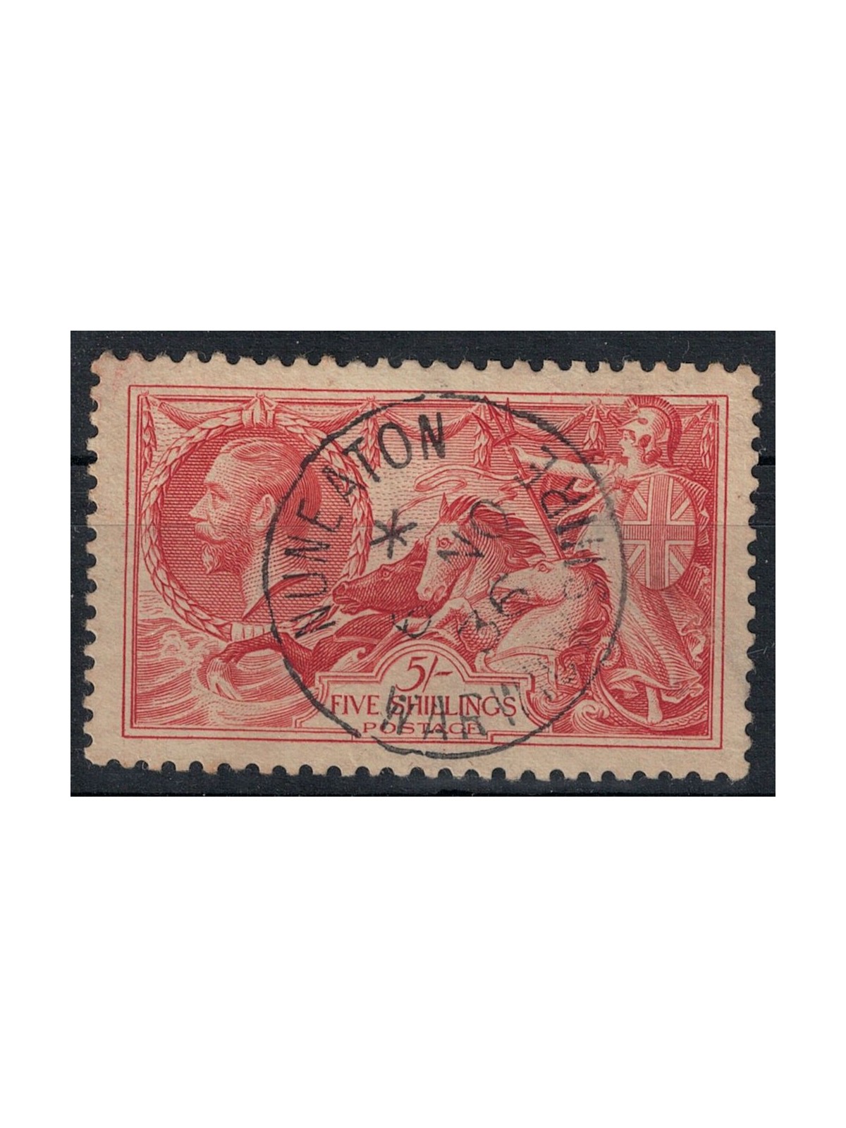 GREAT BRITAIN 1913 Allegories (Bradbury) 5s light red us