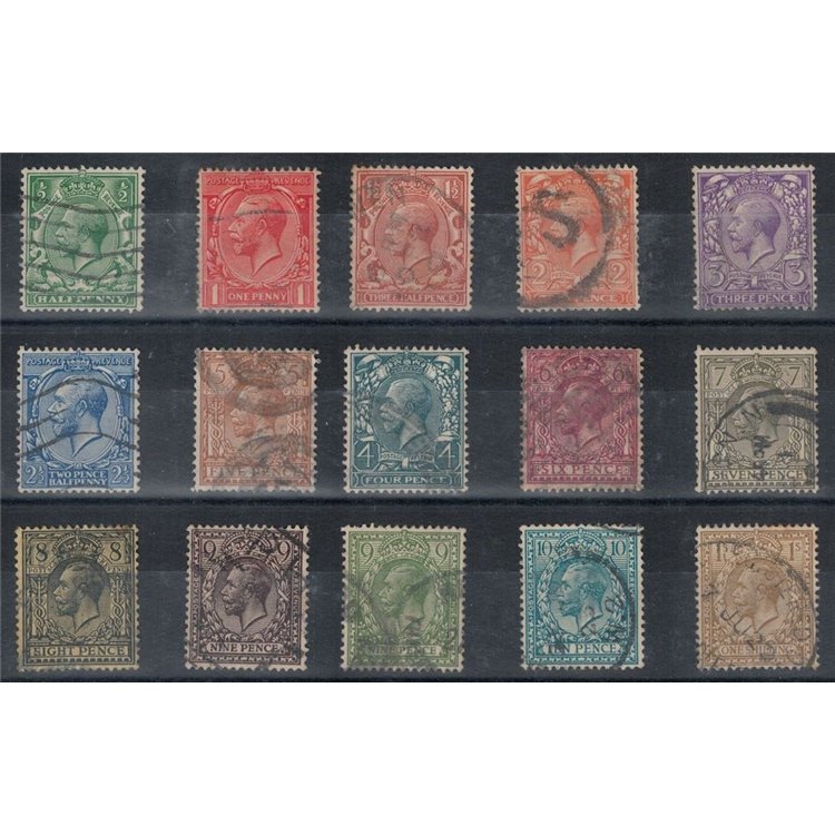 GREAT BRITAIN 1912-22 King George V 15v us