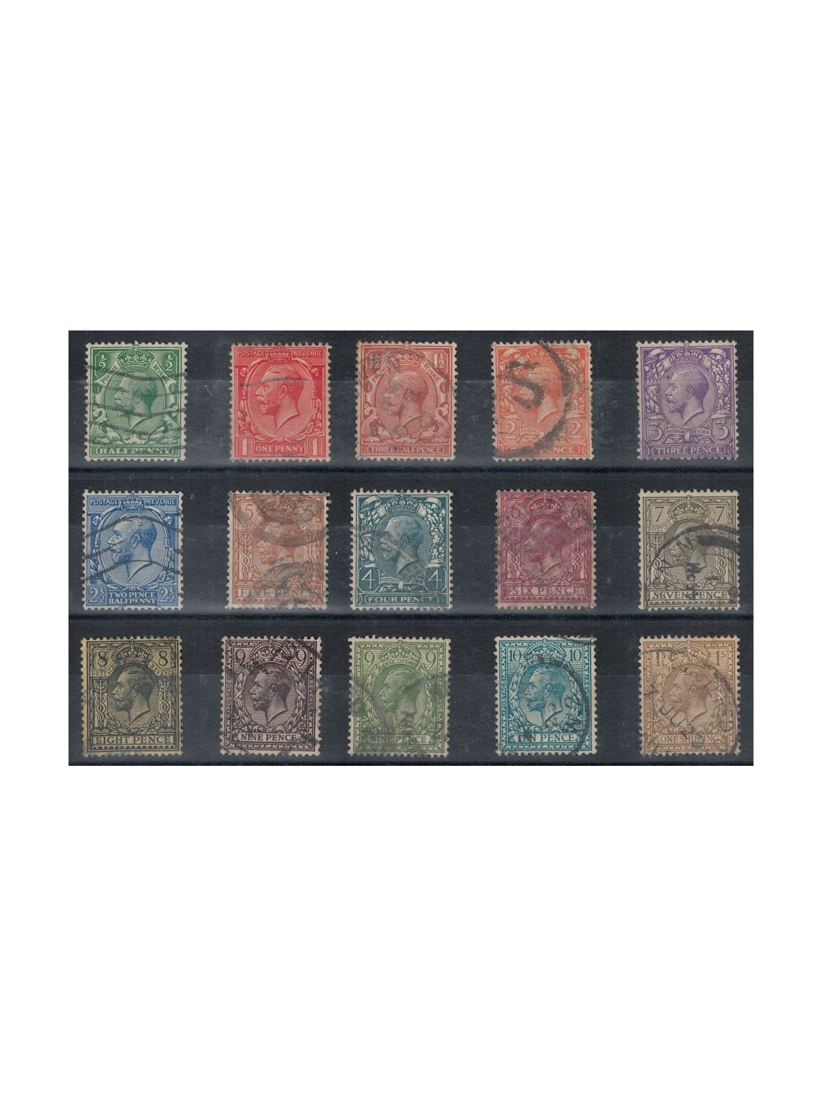 GREAT BRITAIN 1912-22 King George V 15v us