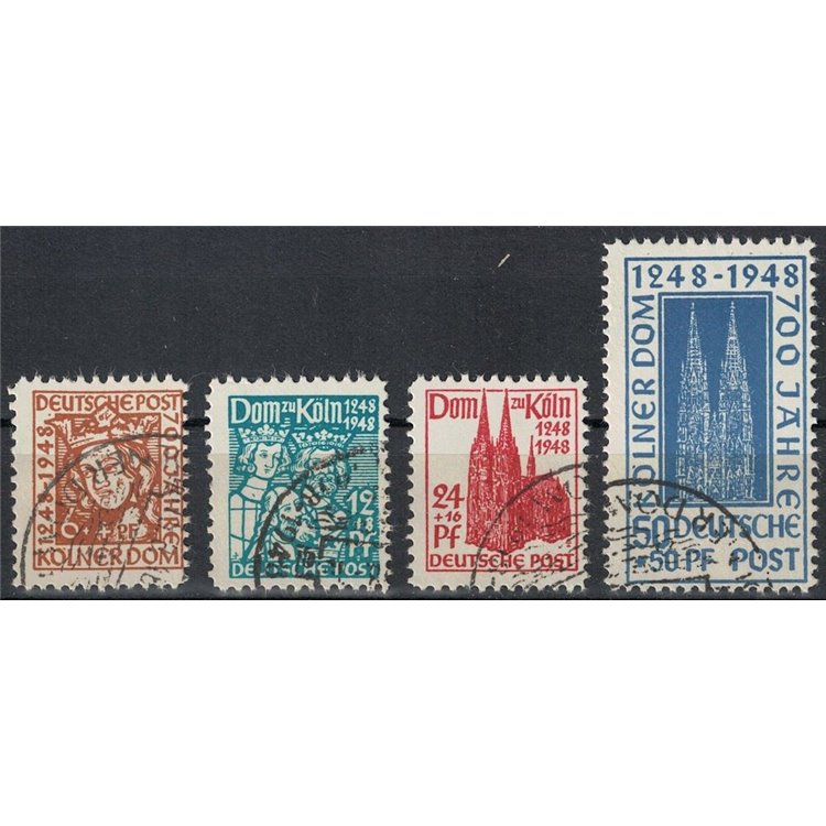 GERMANY BIZONA 1948 Cologne Cathedral 4v used