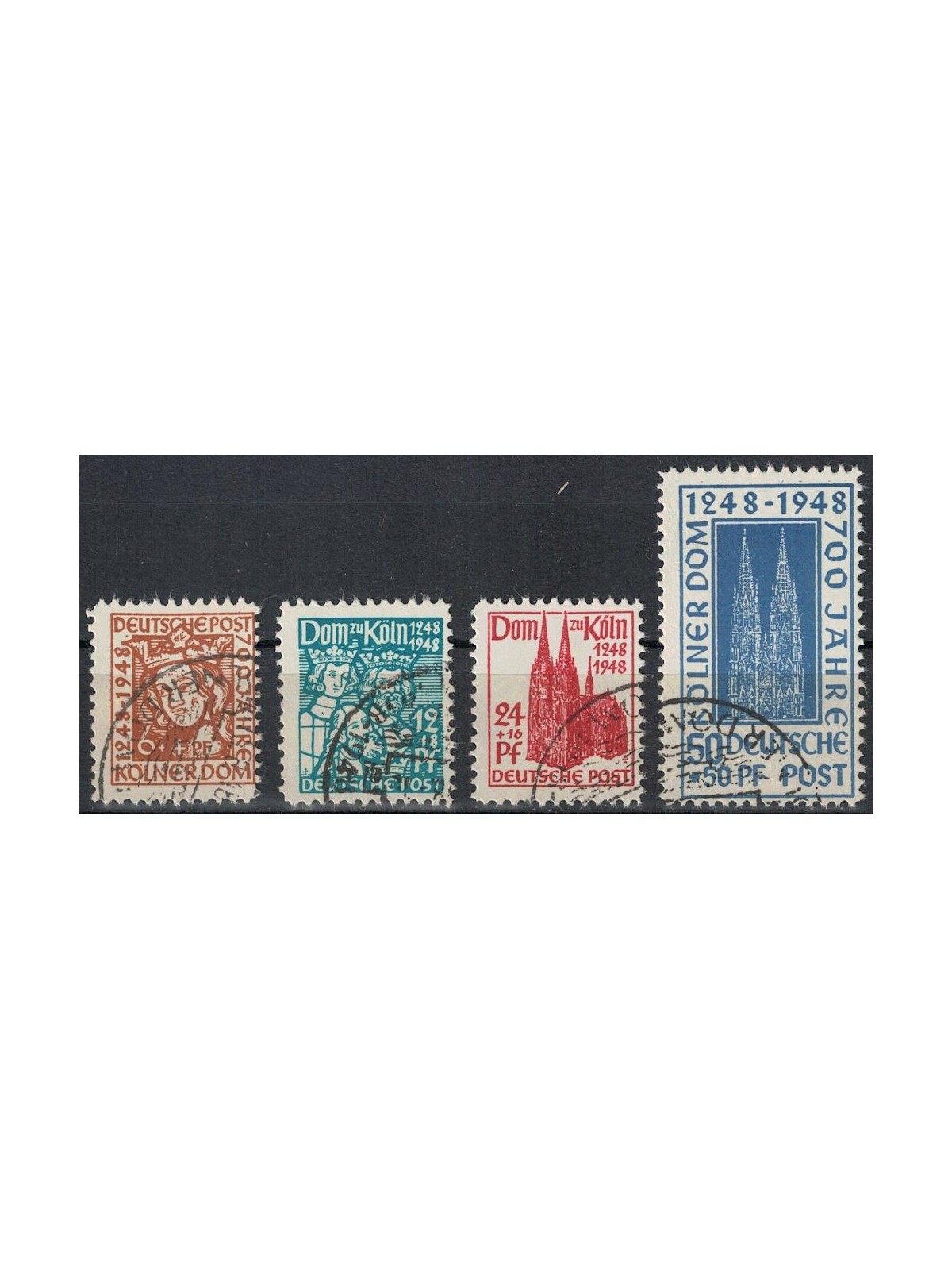 GERMANY BIZONA 1948 Cologne Cathedral 4v used