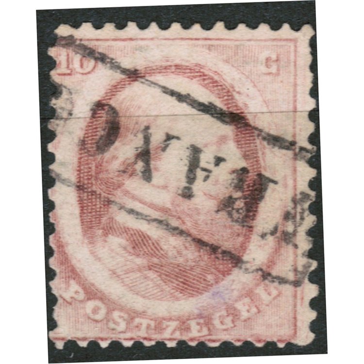 OLANDA 1864 Effigie di Re Guglielmo III 10c rosa carminio us