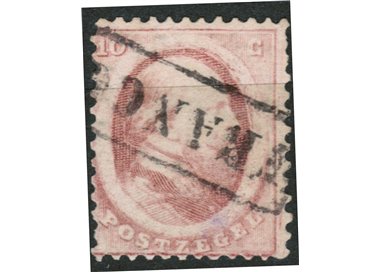 NETHERLANDS 1864 Effigy of King William III 10c carmine rose us