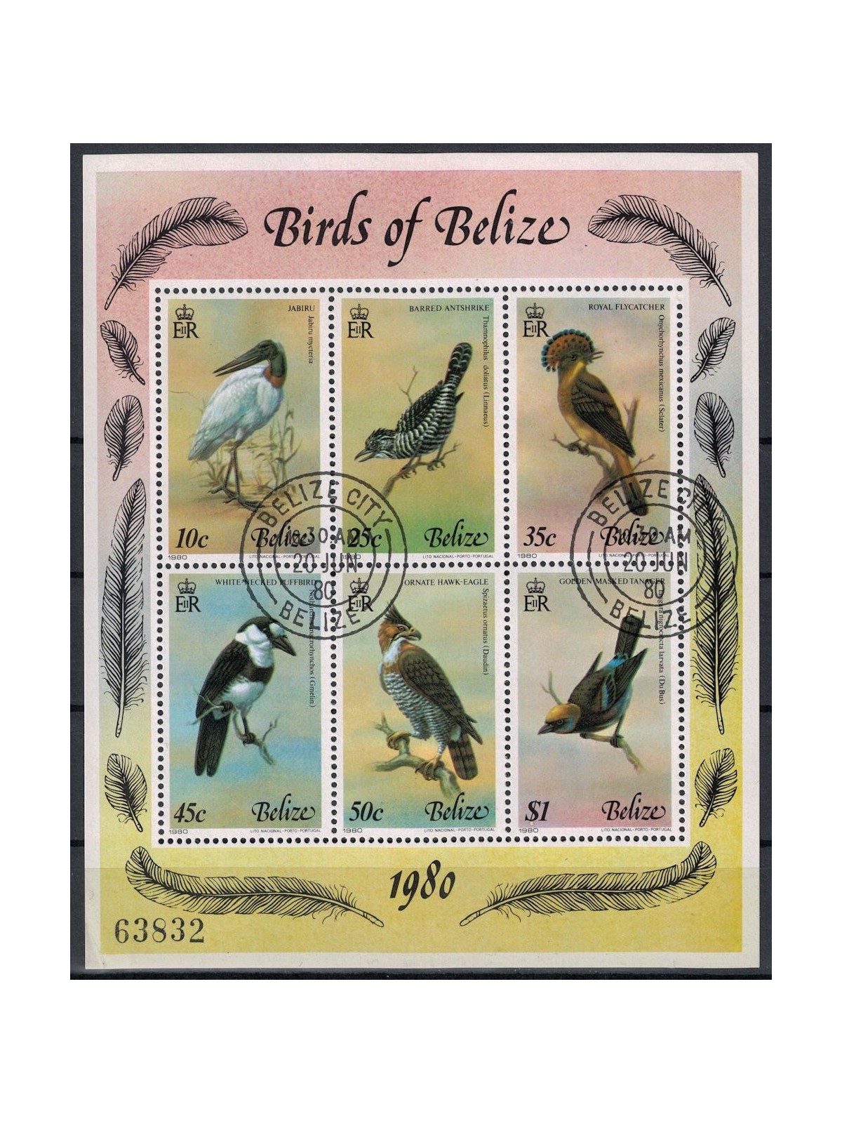 BELIZE 1980 Fauna, birds s/s us