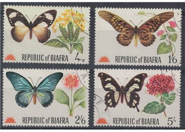 BIAFRA 1968 Butterflies and Flowers 4v us