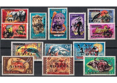 BIAFRA 1968 Nigerian stamps overprinted 13v us