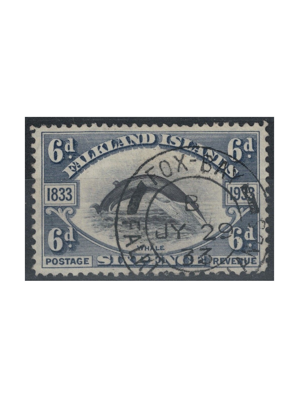 FALKLAND 1933 Centenario occupazione 6p nero violaceo us