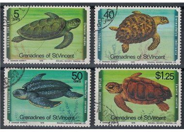 GRENADINES OF ST. VINCENT 1978 Tartarughe d'acqua 4v us