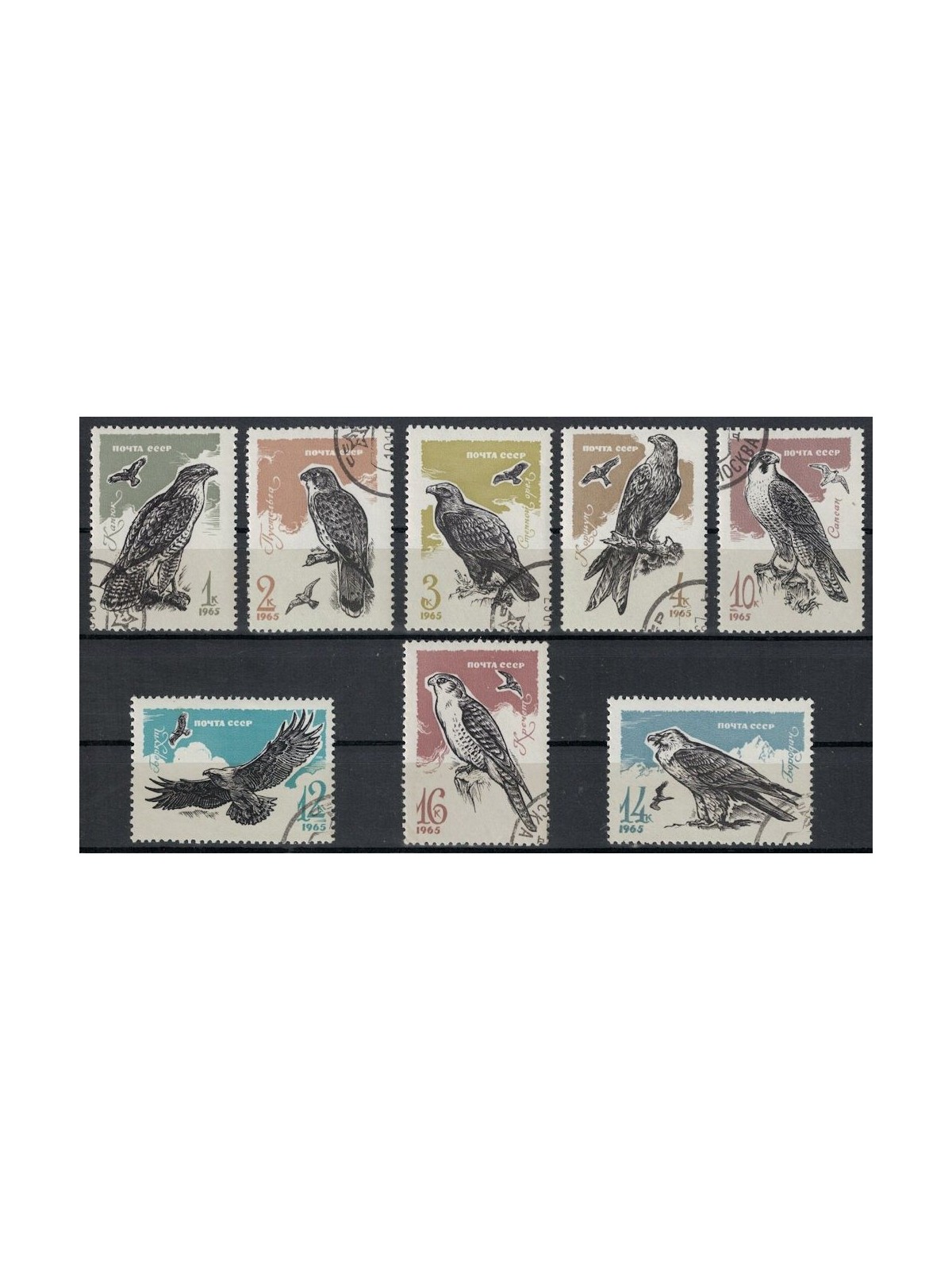 RUSSIA 1965 Uccelli rapaci 8v us